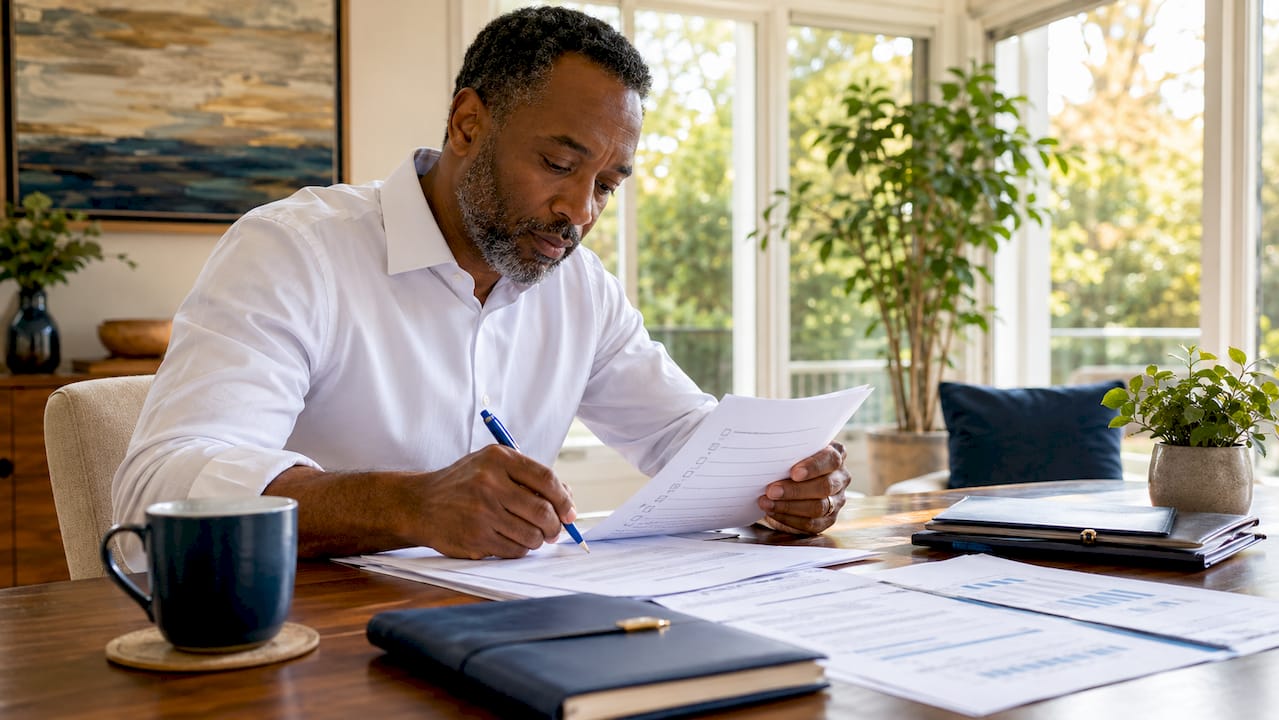 Financial advisor reviewing estate planning checklist