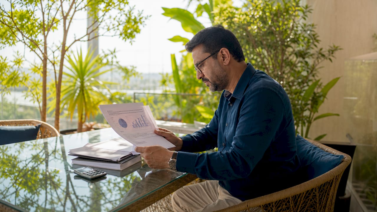 1782726352630_Man-reviewing-offshore-wealth-documents-at-desk Man reviewing offshore wealth documents at desk