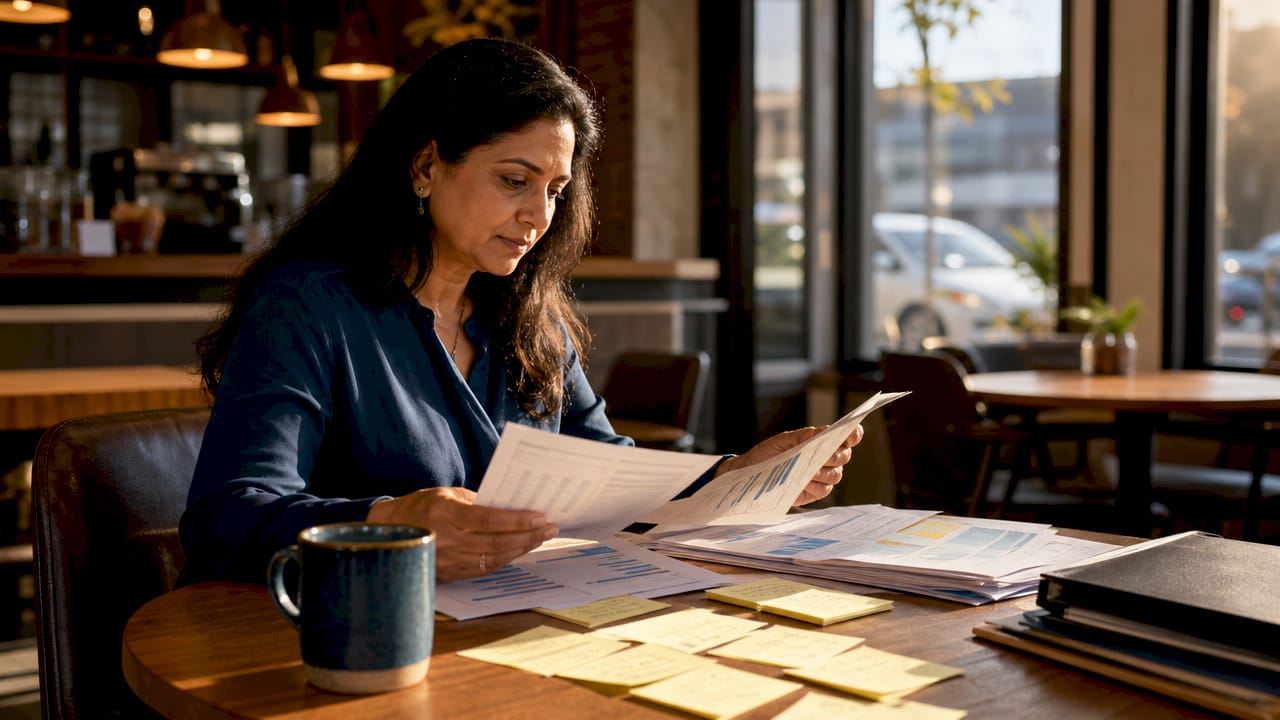 Woman coordinating family office financial documents