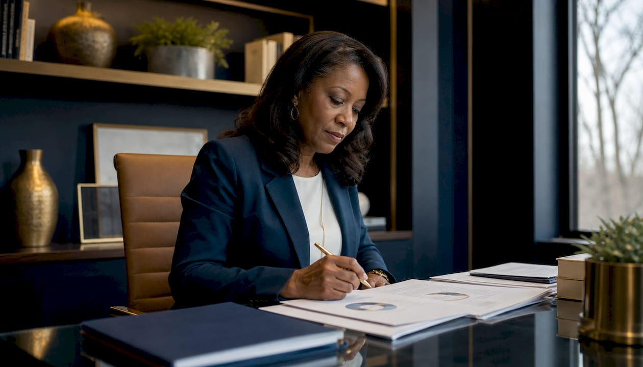 Advisor reviewing philanthropic wealth plans