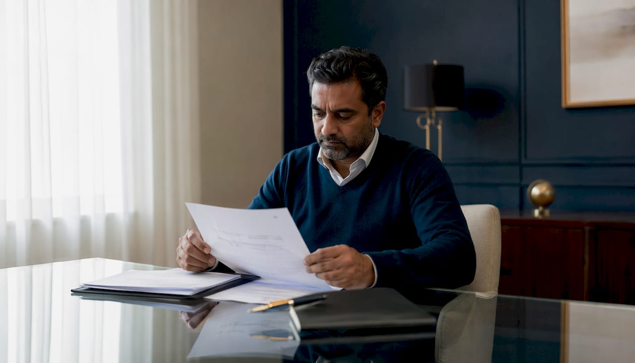 1784511599016_Man-reviewing-FCA-register-documents-at-desk Man reviewing FCA register documents at desk