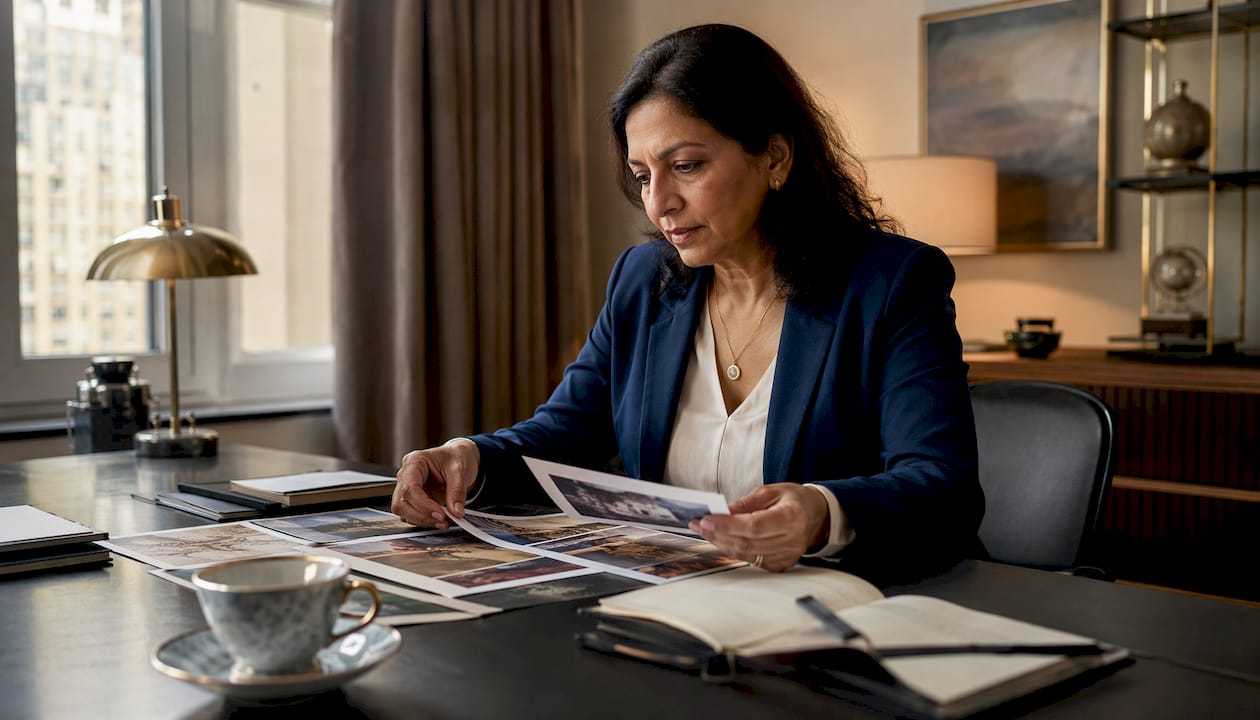1784599473934_Woman-reviewing-cultural-experience-portfolio Woman reviewing cultural experience portfolio
