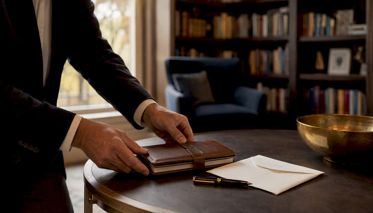 Hands arranging inheritance tax planning papers