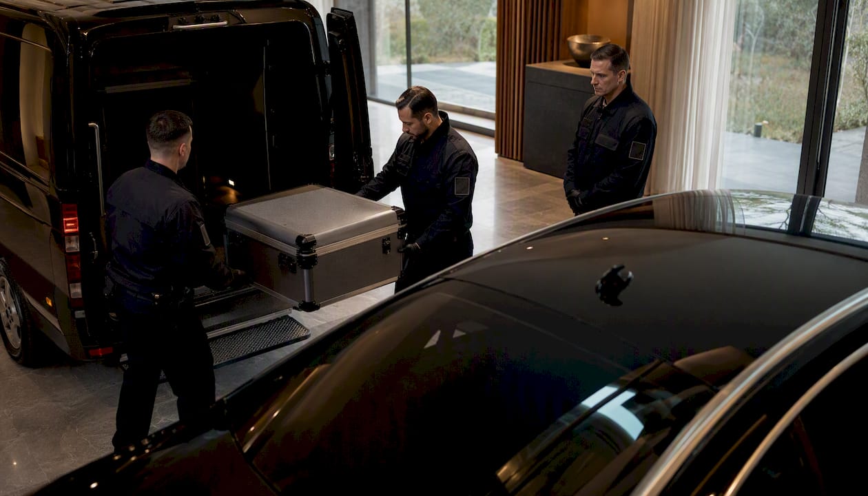 Secure transport of valuable jewellery collection